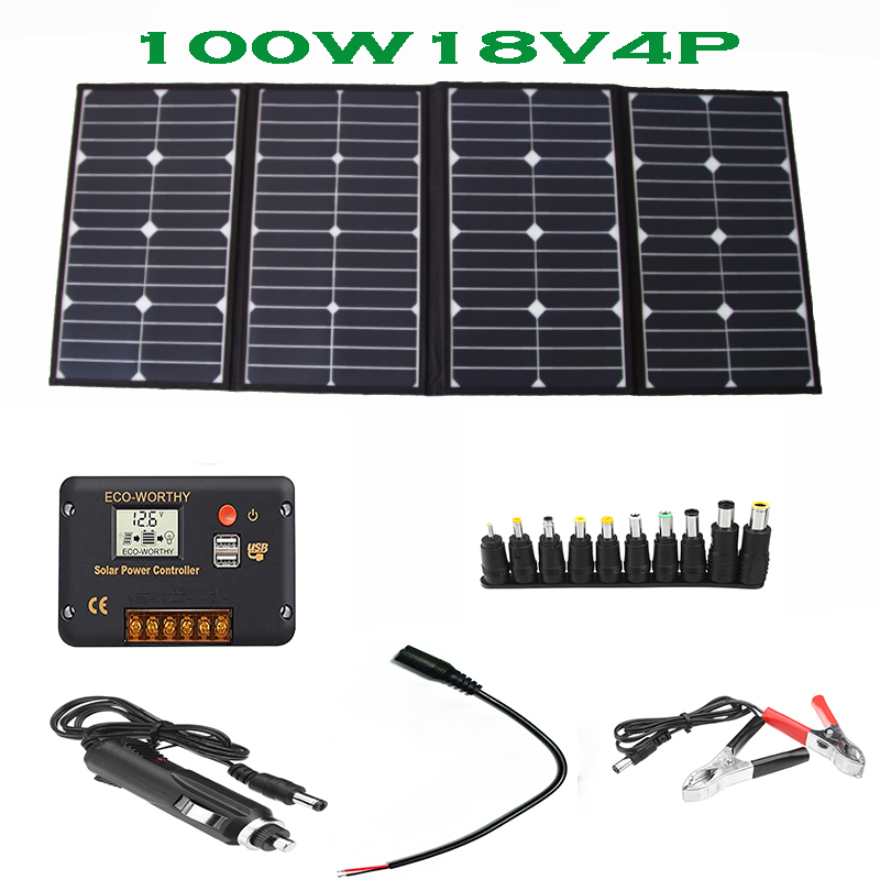Portable 100 Watt Folding Sola - Charge Controller Solar 评论和价格