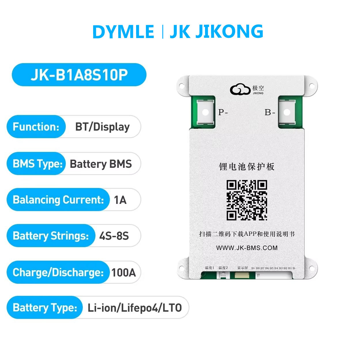 JK JIKONG B1A8S10P Smart Activ - Lithium Battery 12V 评论和价格